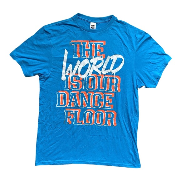 Zumba Fitness Tops - Zumba Wear Official World is Our Dance Floor Blue Graphic T-Shirt Size OS